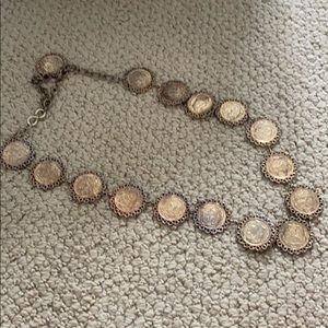 Antique metal coin belt